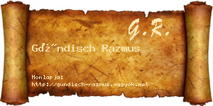 Gündisch Razmus névjegykártya